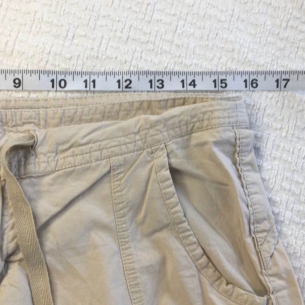 Nike Womens Tan Khaki Shorts Drawstring Sz Small S 4-6 Cotton Blend